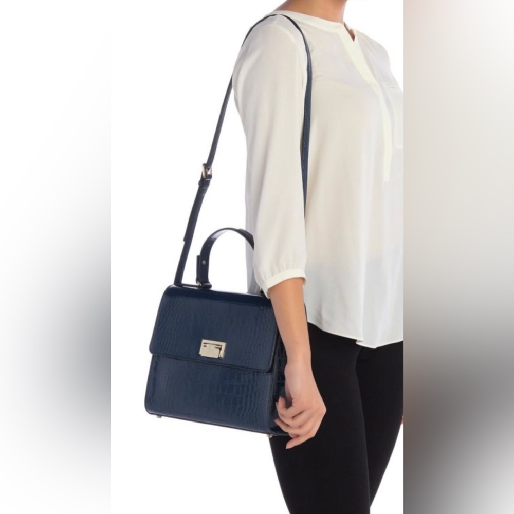 Kate Spade Navy Crocodile Embossed Crossbody Bag